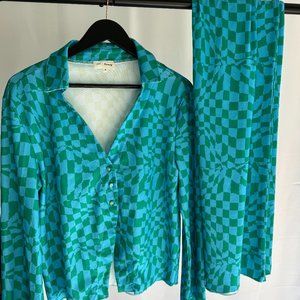 Dressed in LALA Checkerboard Playsuit - Matching Lounge Set - Medium